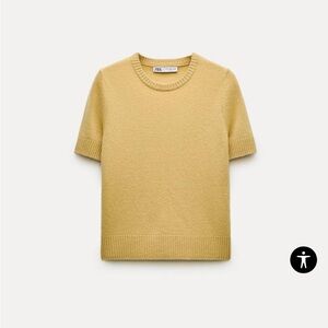 Zara Light Yellow Wool Knit Sweater